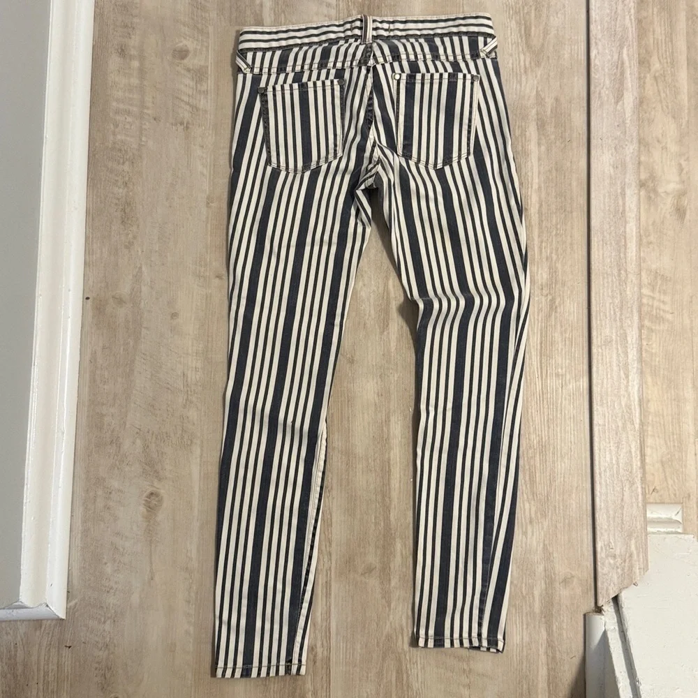Free People Blue and White Striped Skinny Pants